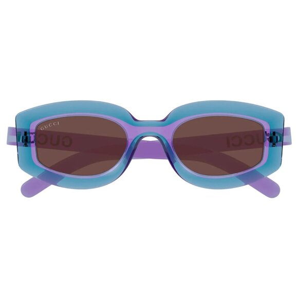 NWT GUCCI SUNGLASSES WOMEN VIOLET/BROWN EYEWEAR GEOMETRIC GUCCI - Picture 2 of 3